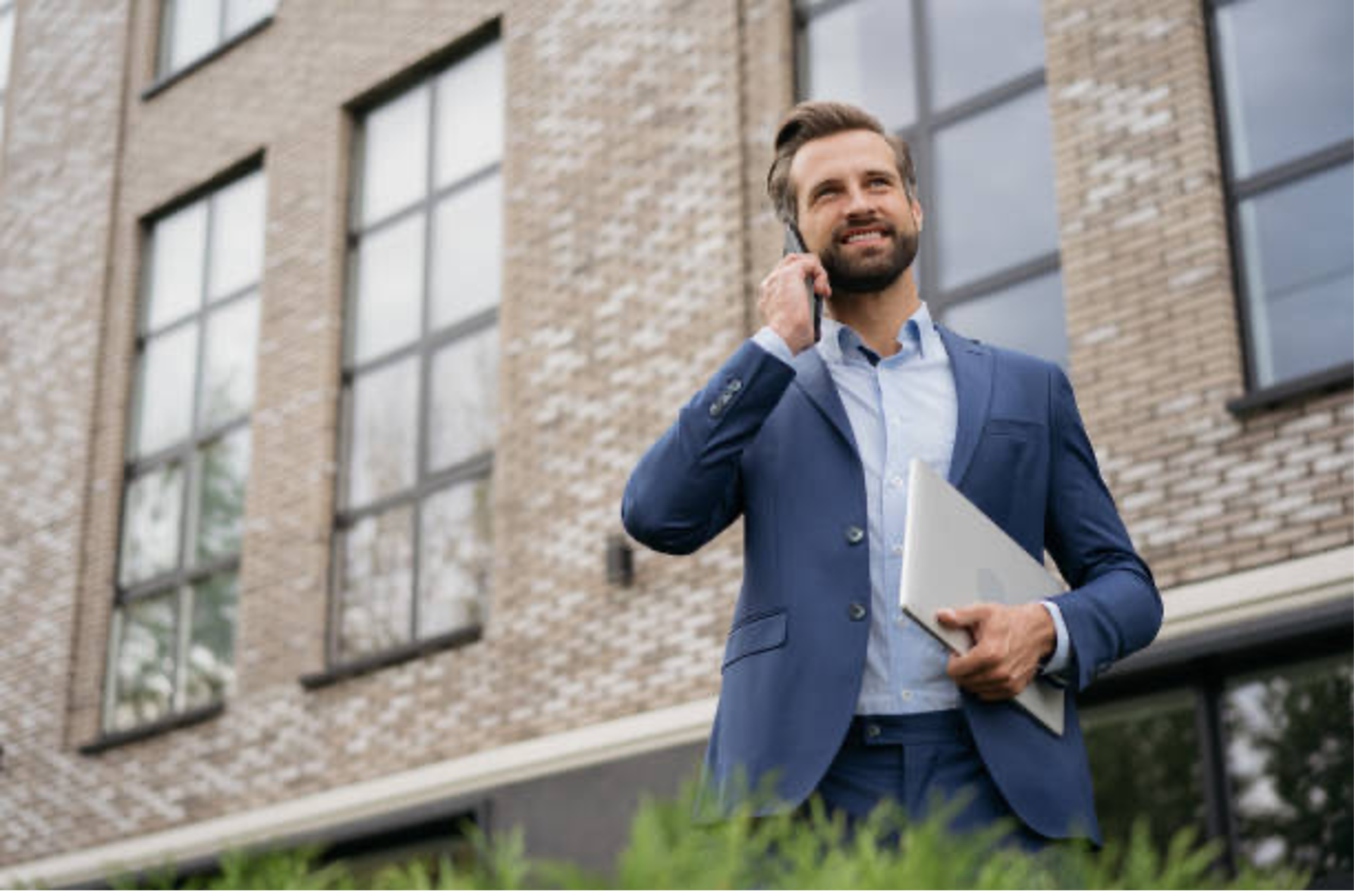 home-based business man making a call